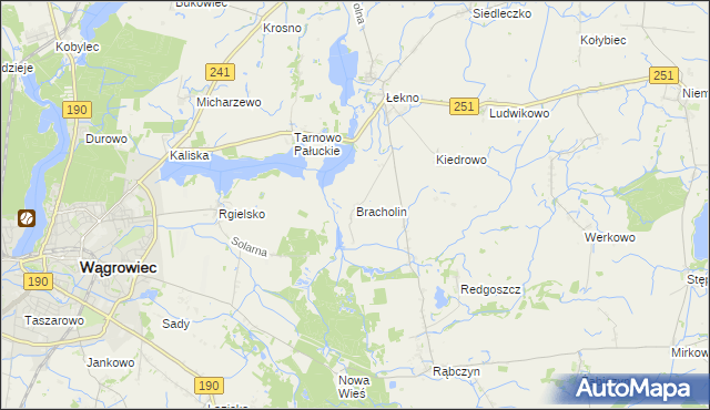 mapa Bracholin, Bracholin na mapie Targeo