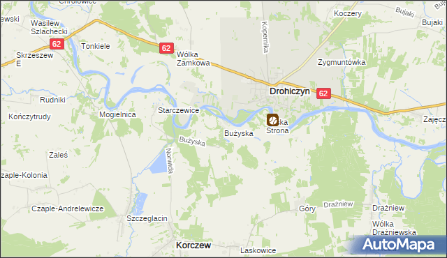 mapa Bużyska, Bużyska na mapie Targeo