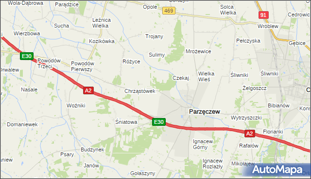 mapa Chrząstów Wielki, Chrząstów Wielki na mapie Targeo