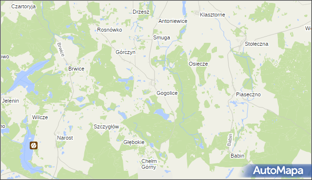 mapa Gogolice gmina Trzcińsko-Zdrój, Gogolice gmina Trzcińsko-Zdrój na mapie Targeo