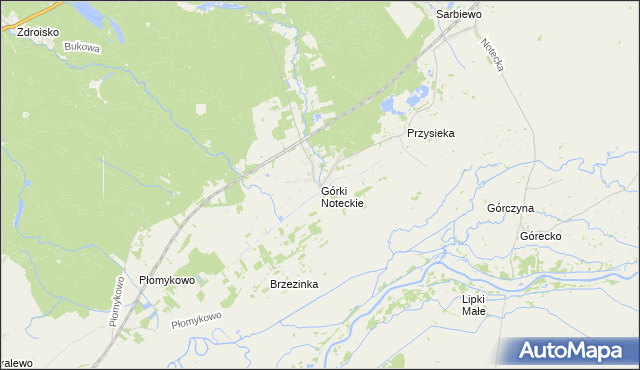 mapa Górki Noteckie, Górki Noteckie na mapie Targeo