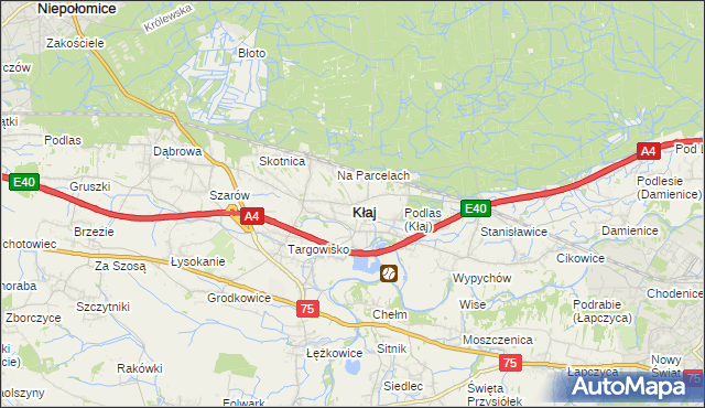 mapa Kłaj, Kłaj na mapie Targeo