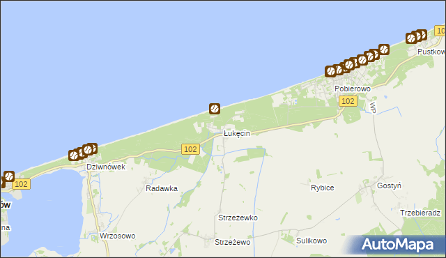 mapa Łukęcin, Łukęcin na mapie Targeo