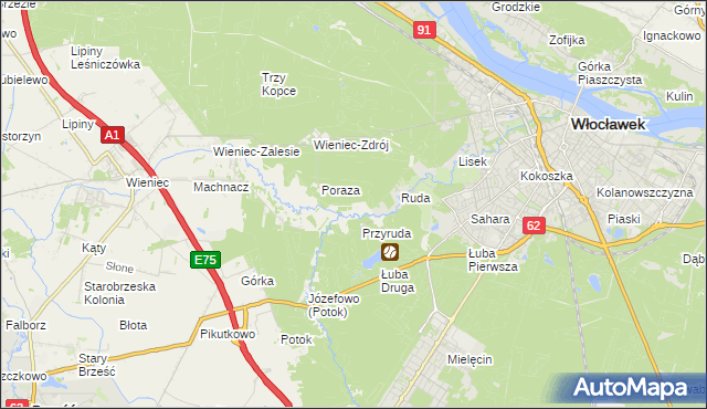 mapa Mazury gmina Brześć Kujawski, Mazury gmina Brześć Kujawski na mapie Targeo