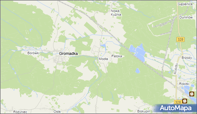 mapa Modła gmina Gromadka, Modła gmina Gromadka na mapie Targeo