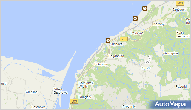 mapa Nadbrzeże gmina Tolkmicko, Nadbrzeże gmina Tolkmicko na mapie Targeo