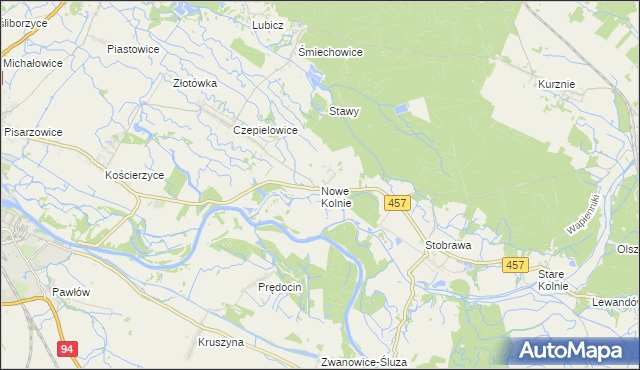 mapa Nowe Kolnie, Nowe Kolnie na mapie Targeo