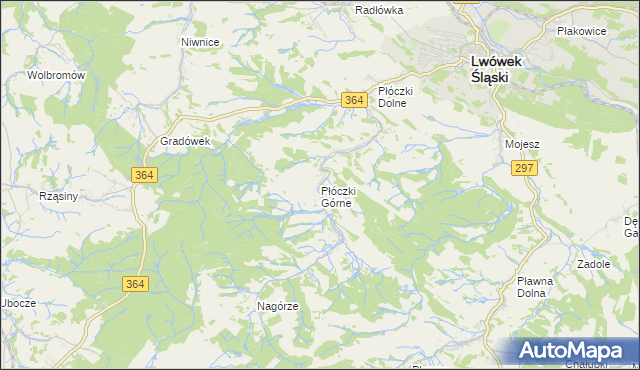 mapa Płóczki Górne, Płóczki Górne na mapie Targeo