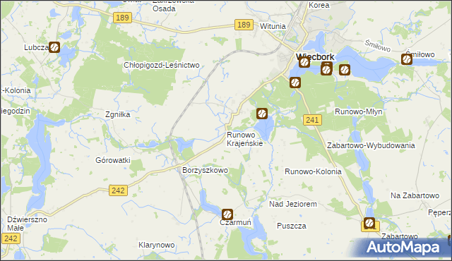 mapa Runowo Krajeńskie, Runowo Krajeńskie na mapie Targeo