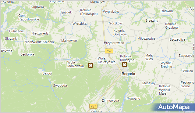 mapa Wola Kiełczyńska, Wola Kiełczyńska na mapie Targeo