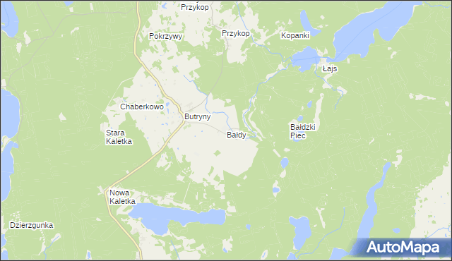 mapa Bałdy, Bałdy na mapie Targeo