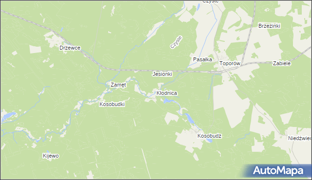 mapa Kłodnica gmina Łagów, Kłodnica gmina Łagów na mapie Targeo