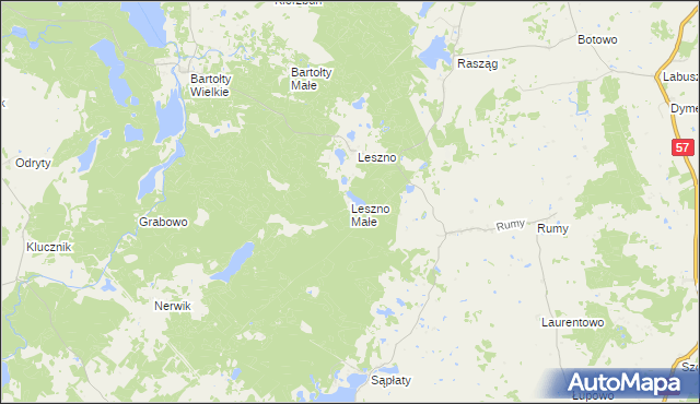 mapa Leszno Małe, Leszno Małe na mapie Targeo