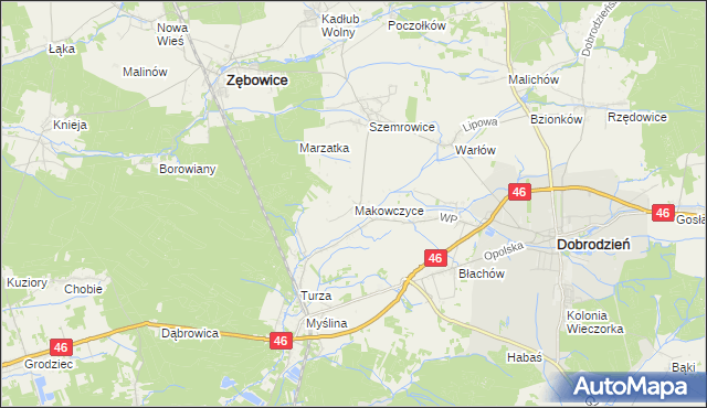 mapa Makowczyce, Makowczyce na mapie Targeo