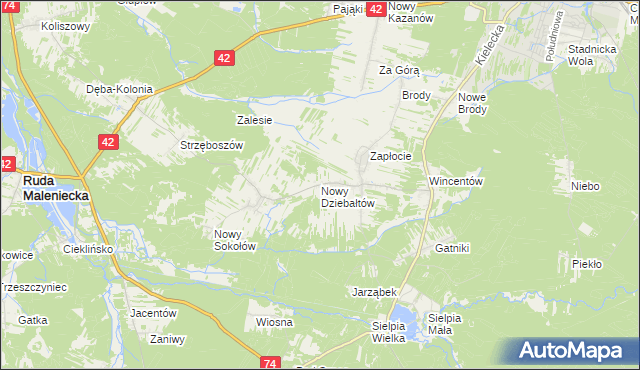 mapa Nowy Dziebałtów, Nowy Dziebałtów na mapie Targeo