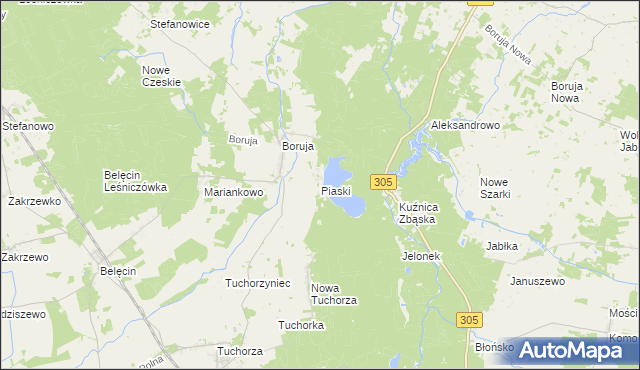 mapa Piaski gmina Siedlec, Piaski gmina Siedlec na mapie Targeo