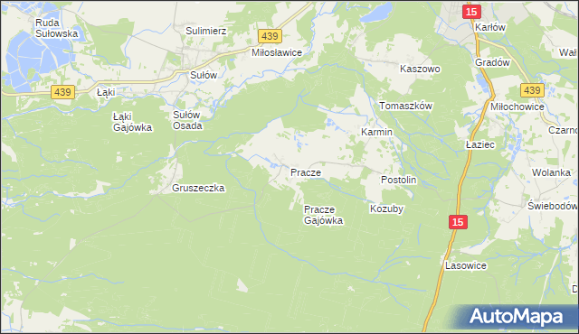 mapa Pracze, Pracze na mapie Targeo