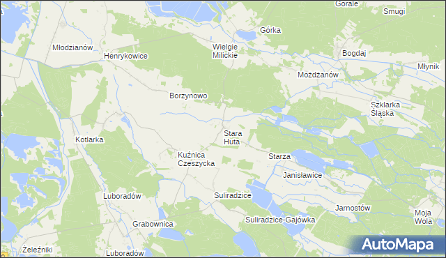 mapa Stara Huta gmina Krośnice, Stara Huta gmina Krośnice na mapie Targeo