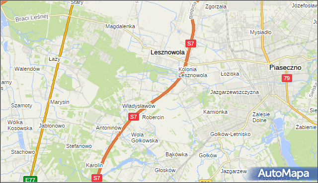 mapa Wilcza Góra gmina Lesznowola, Wilcza Góra gmina Lesznowola na mapie Targeo