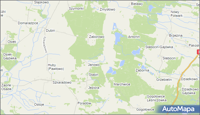 mapa Żbiki gmina Jutrosin, Żbiki gmina Jutrosin na mapie Targeo