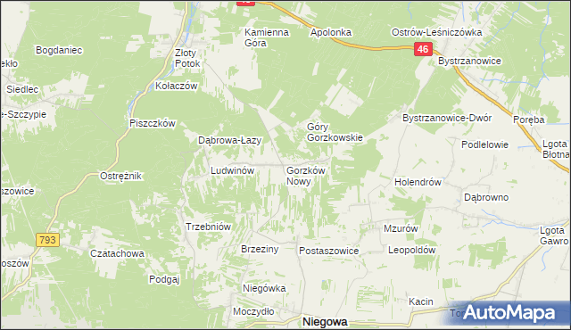 mapa Gorzków Nowy, Gorzków Nowy na mapie Targeo