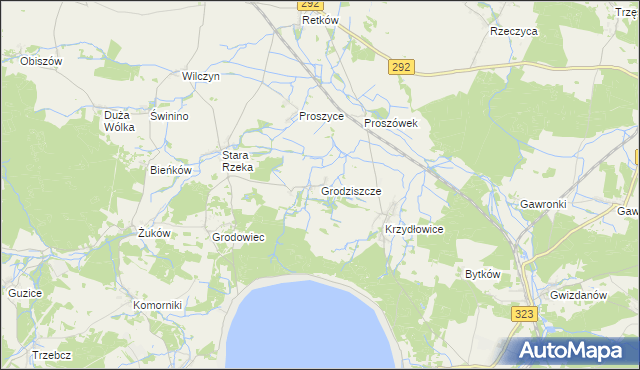 mapa Grodziszcze gmina Grębocice, Grodziszcze gmina Grębocice na mapie Targeo