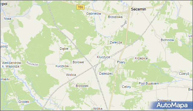 mapa Kluczyce, Kluczyce na mapie Targeo