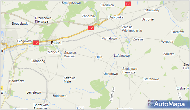 mapa Lipie gmina Piaski, Lipie gmina Piaski na mapie Targeo