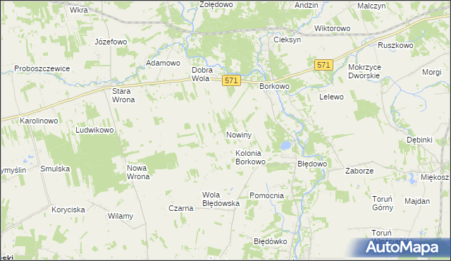 mapa Nowiny gmina Nasielsk, Nowiny gmina Nasielsk na mapie Targeo