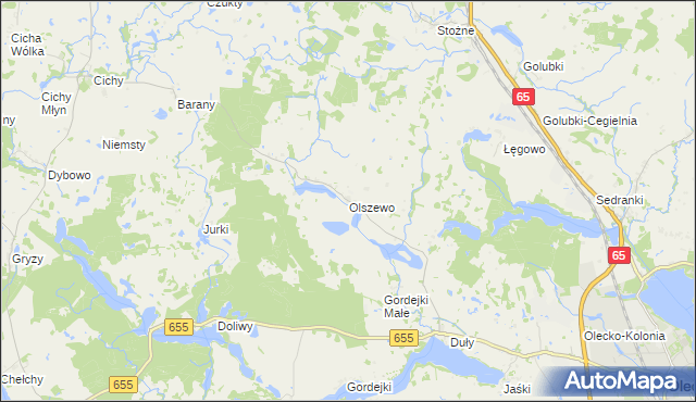 mapa Olszewo gmina Olecko, Olszewo gmina Olecko na mapie Targeo