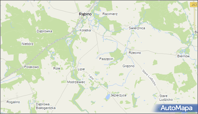 mapa Paszęcin, Paszęcin na mapie Targeo