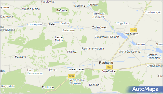 mapa Rachanie-Kolonia, Rachanie-Kolonia na mapie Targeo
