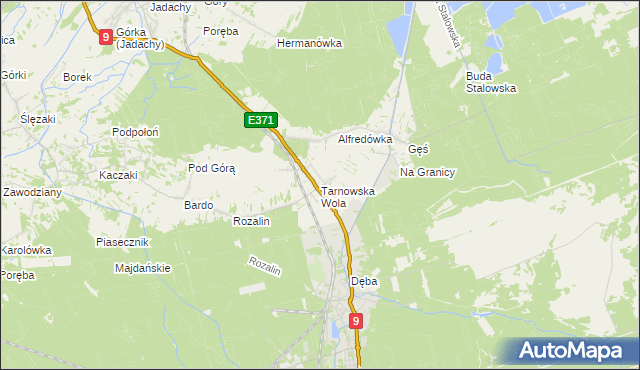 mapa Tarnowska Wola gmina Nowa Dęba, Tarnowska Wola gmina Nowa Dęba na mapie Targeo