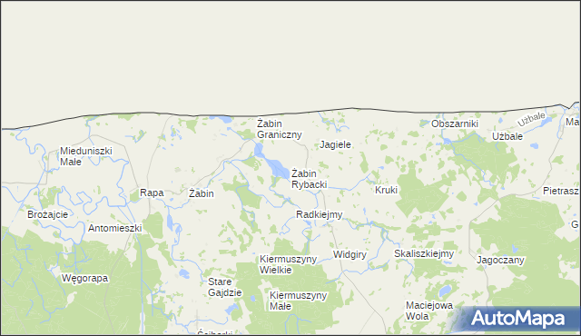 mapa Żabin Rybacki, Żabin Rybacki na mapie Targeo