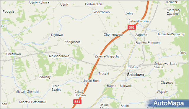 mapa Zalesie-Wypychy, Zalesie-Wypychy na mapie Targeo