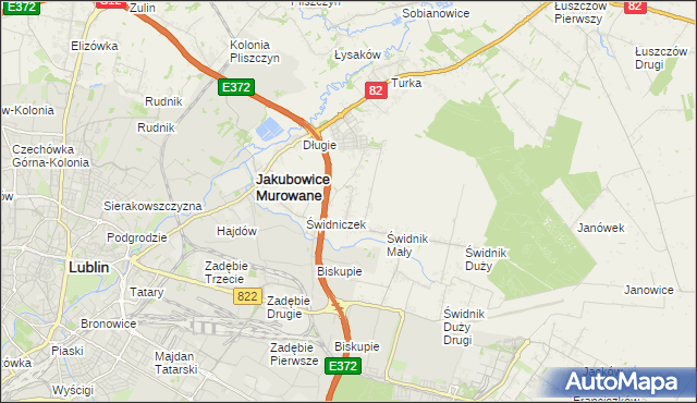 mapa Biskupie-Kolonia gmina Wólka, Biskupie-Kolonia gmina Wólka na mapie Targeo