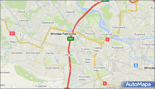mapa Fabryczna, Fabryczna na mapie Targeo