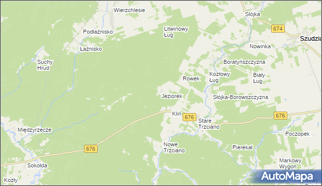 mapa Jeziorek gmina Szudziałowo, Jeziorek gmina Szudziałowo na mapie Targeo