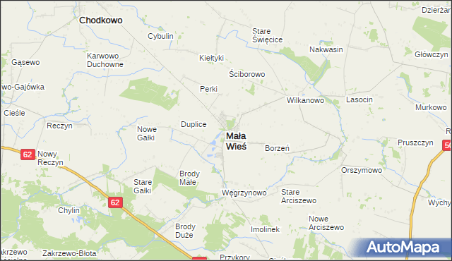 mapa Mała Wieś powiat płocki, Mała Wieś powiat płocki na mapie Targeo