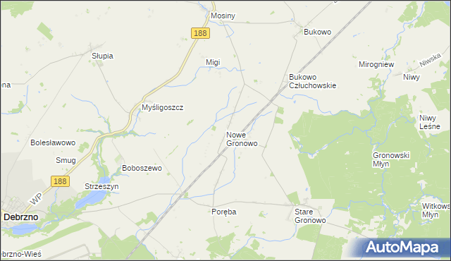 mapa Nowe Gronowo, Nowe Gronowo na mapie Targeo