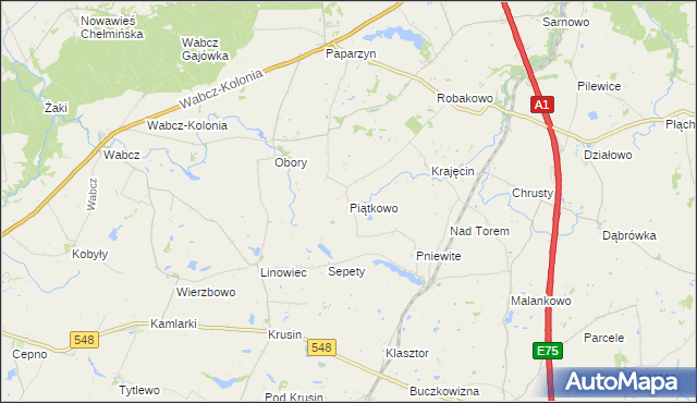 mapa Piątkowo gmina Lisewo, Piątkowo gmina Lisewo na mapie Targeo