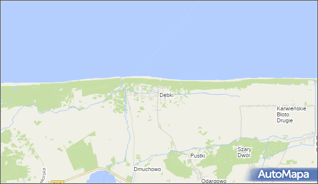 mapa Dębki, Dębki na mapie Targeo