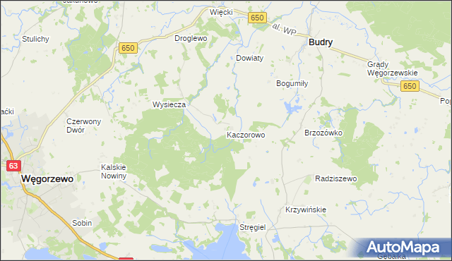 mapa Kaczorowo gmina Budry, Kaczorowo gmina Budry na mapie Targeo