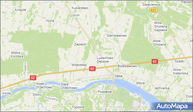 mapa Ludwinowo Dębskie, Ludwinowo Dębskie na mapie Targeo