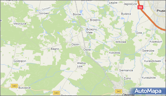 mapa Osola, Osola na mapie Targeo