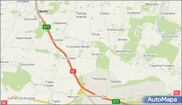 mapa Strubiny gmina Zakroczym, Strubiny gmina Zakroczym na mapie Targeo