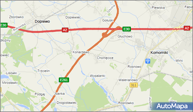 mapa Chomęcice, Chomęcice na mapie Targeo