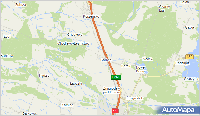 mapa Garbce, Garbce na mapie Targeo