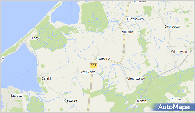 mapa Iwięcino, Iwięcino na mapie Targeo