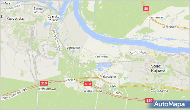 mapa Otorowo gmina Solec Kujawski, Otorowo gmina Solec Kujawski na mapie Targeo